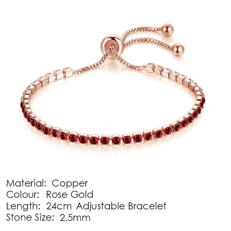 ZHOUYANG Tennis Bracelets For Women Simple Blue Round Zircon Rose Gold Color Girls Bracelet Jewerlly Fashion Korean Jewerly H055