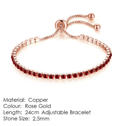 ZHOUYANG Tennis Bracelets For Women Simple Blue Round Zircon Rose Gold Color Girls Bracelet Jewerlly Fashion Korean Jewerly H055