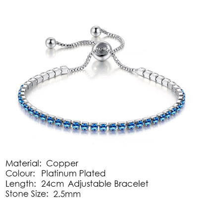 ZHOUYANG Tennis Bracelets For Women Simple Blue Round Zircon Rose Gold Color Girls Bracelet Jewerlly Fashion Korean Jewerly H055