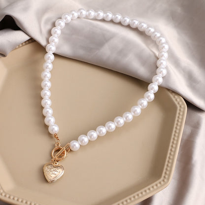 KISS WIFE Vintage Pearl Choker Necklace For Women Fashion Summer White Imitation Pearl Necklaces Trend Elegant Wedding Jewelry