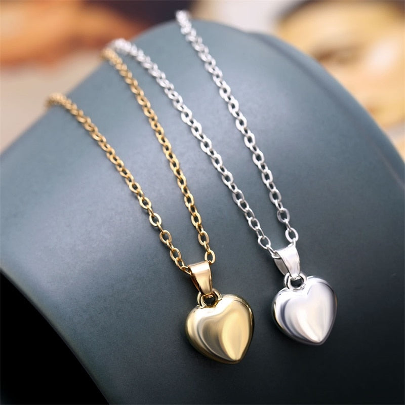 KISSWIFE Fashion Jewelry Glossy Heart Pendant Necklace Clavicle Necklace For Women Girl Gift Cute/Romantic Choker Jewelry 2019