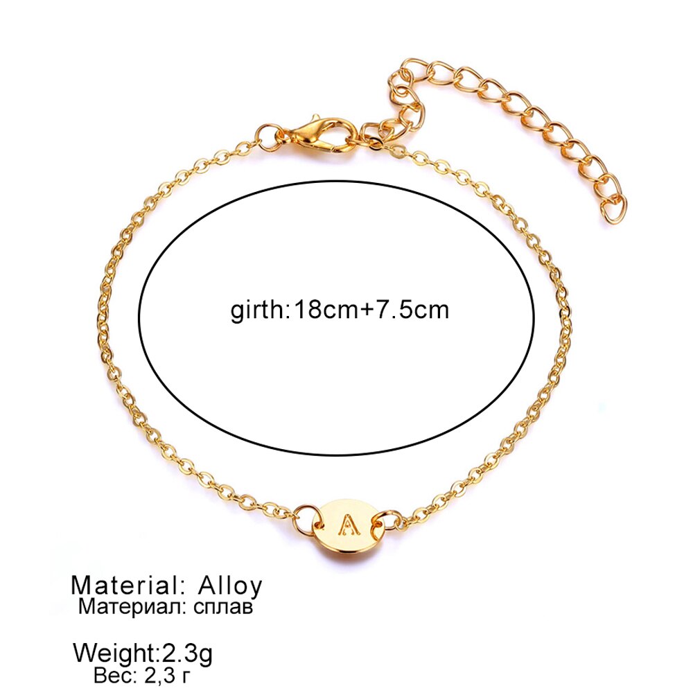 2019 Fashion Bracelets For Women Adjustable Gold Color Metal Letters Romantic Round Bracelet Lovers Gift Party Jewelry Wholesale