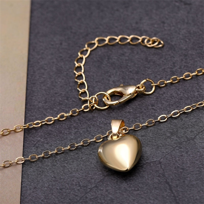 KISSWIFE Fashion Jewelry Glossy Heart Pendant Necklace Clavicle Necklace For Women Girl Gift Cute/Romantic Choker Jewelry 2019