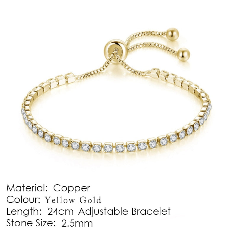 ZHOUYANG Tennis Bracelets For Women Simple Blue Round Zircon Rose Gold Color Girls Bracelet Jewerlly Fashion Korean Jewerly H055