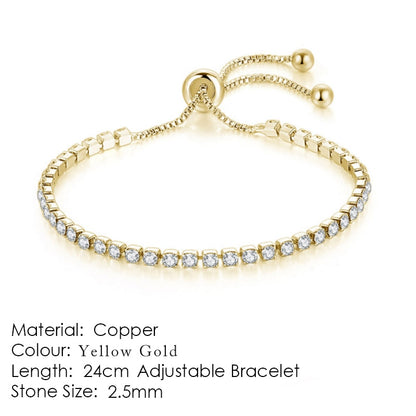 ZHOUYANG Tennis Bracelets For Women Simple Blue Round Zircon Rose Gold Color Girls Bracelet Jewerlly Fashion Korean Jewerly H055